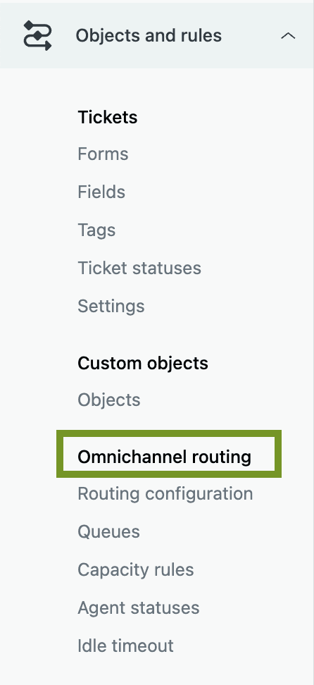 Zendesk omnichannel routing configuration panel with queue and agent status options