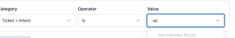 Zendesk trigger condition builder with category, operator, and value fields