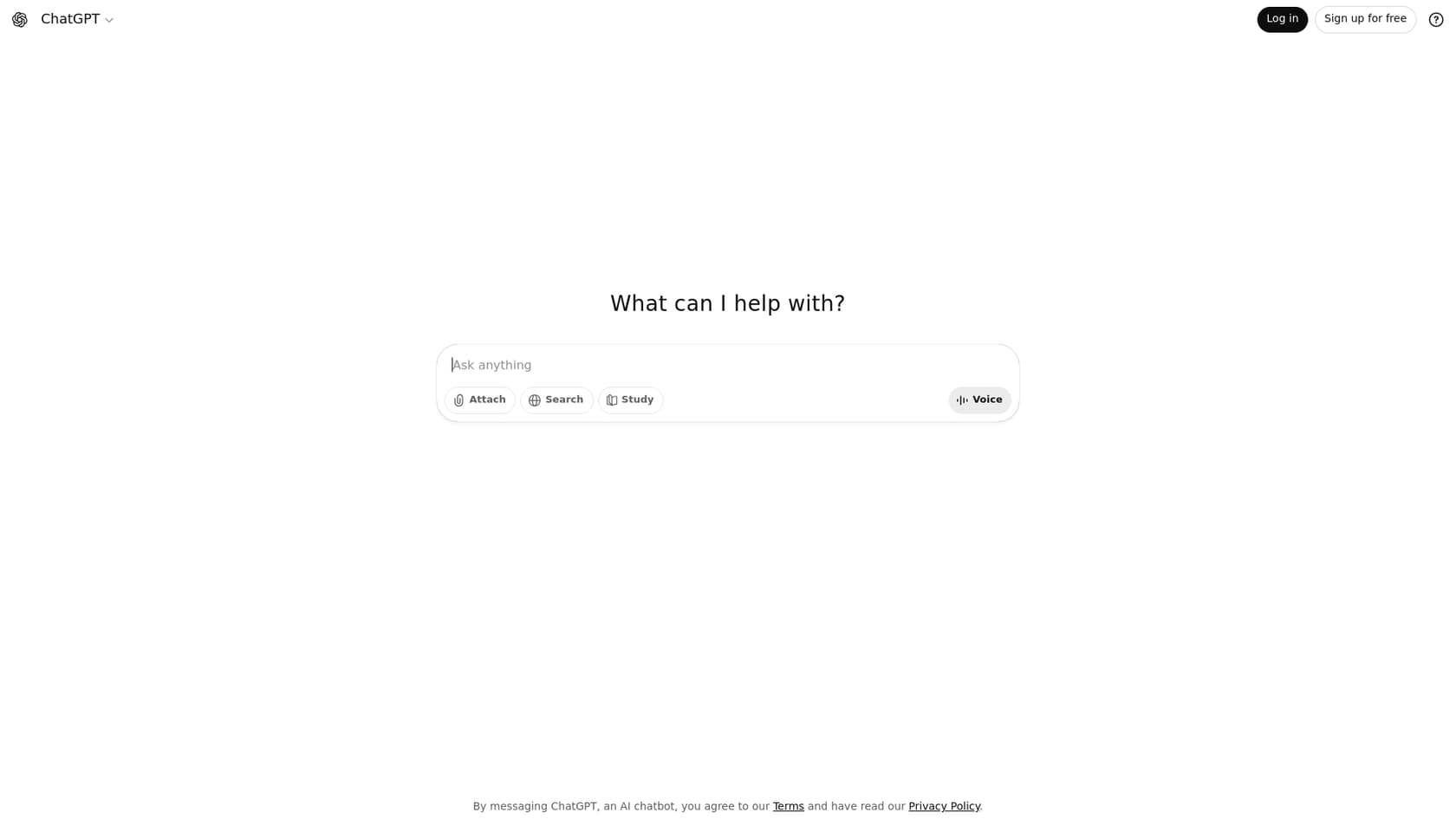 A screenshot of the ChatGPT landing page, one of the leading Google Gemini 3 alternatives.