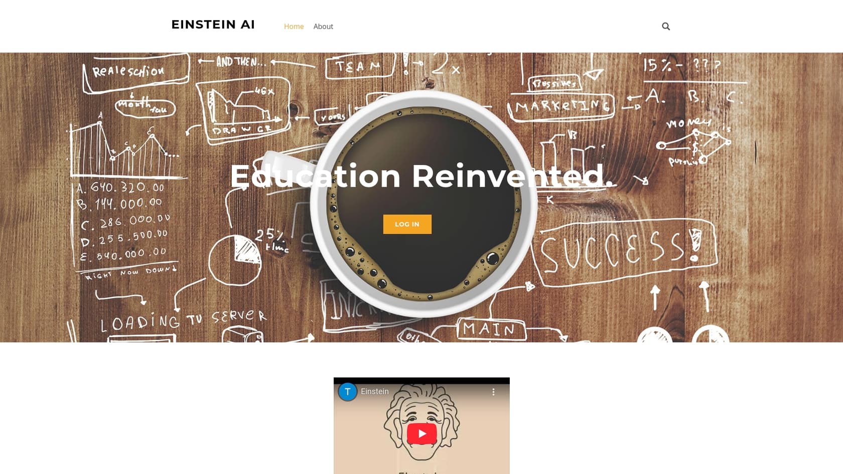 The landing page for the Learn Einstein app, which our Einstein AI study identified as a potential security risk for businesses.