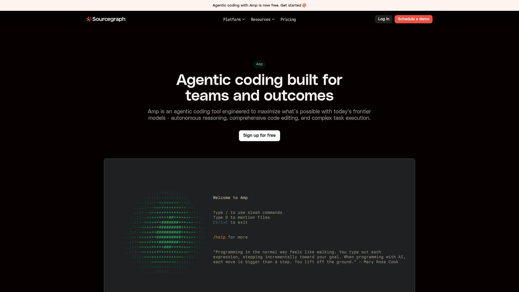 A screenshot of the Sourcegraph Cody landing page, which is one of the best chatbot for developers.