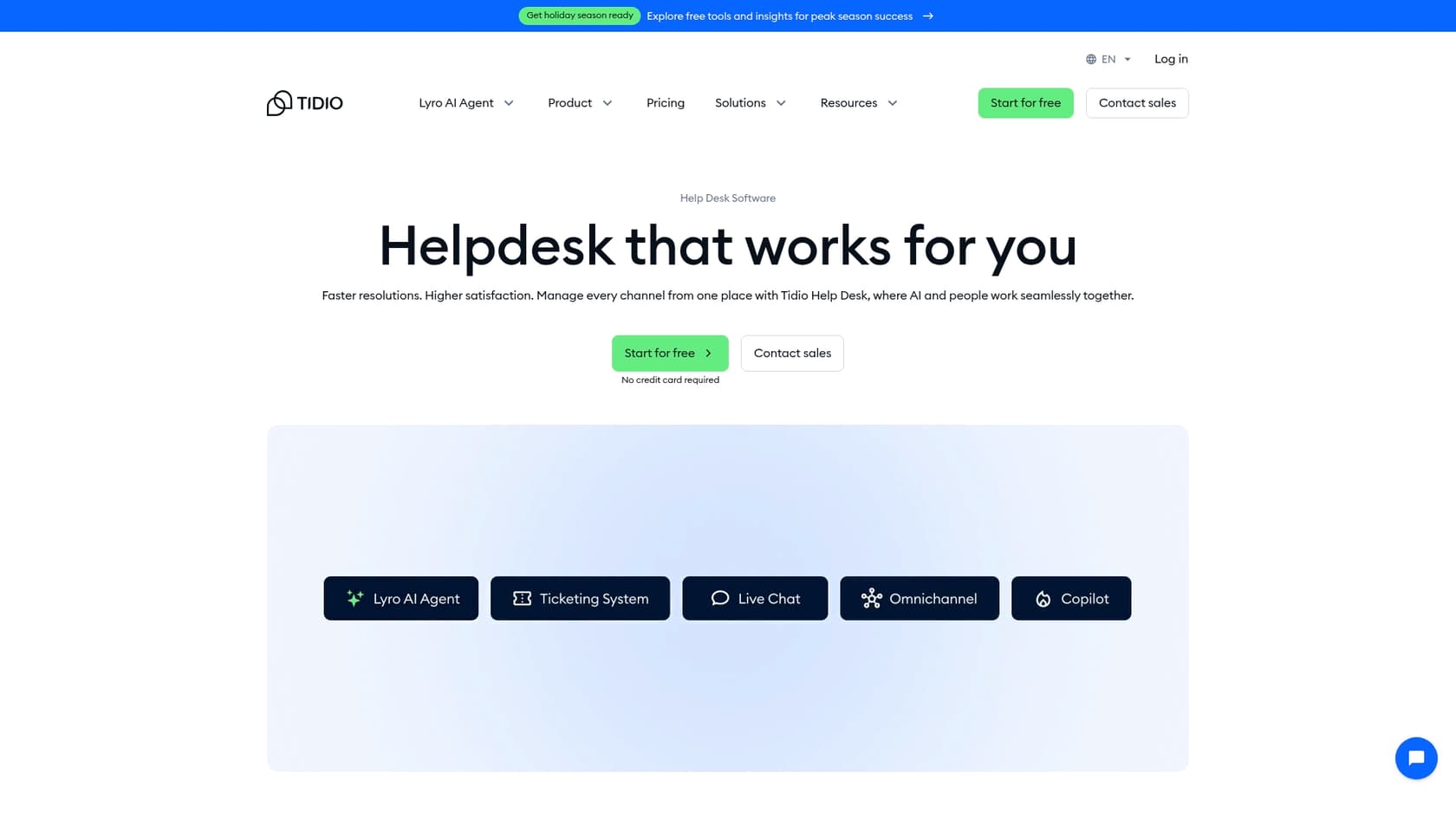 A screenshot of the Tidio Help Desk, which is part of the Tidio register process.