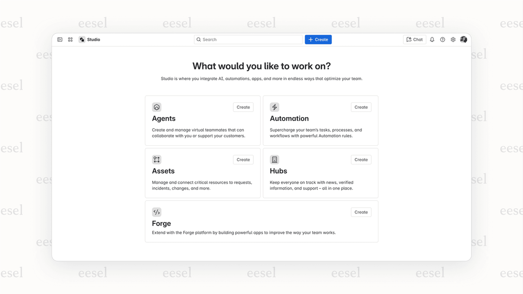 The Rovo Studio provides a no-code interface for building custom Atlassian AI agents to automate specific team workflows.