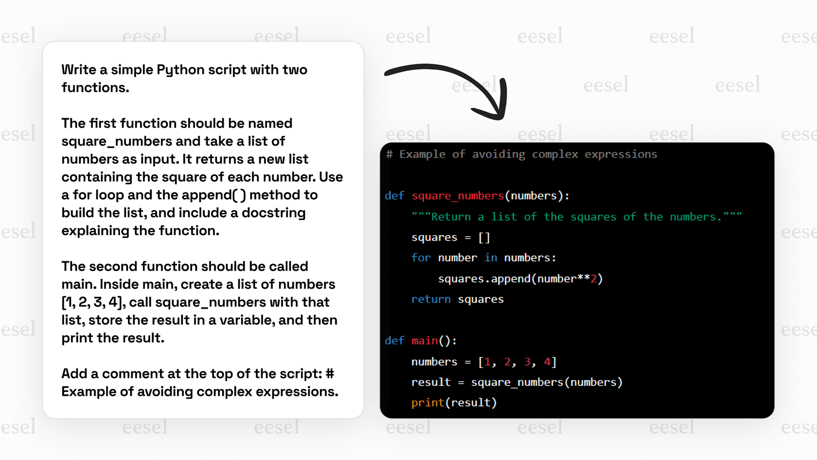 DeepSeek generating python code with NLP prompt.