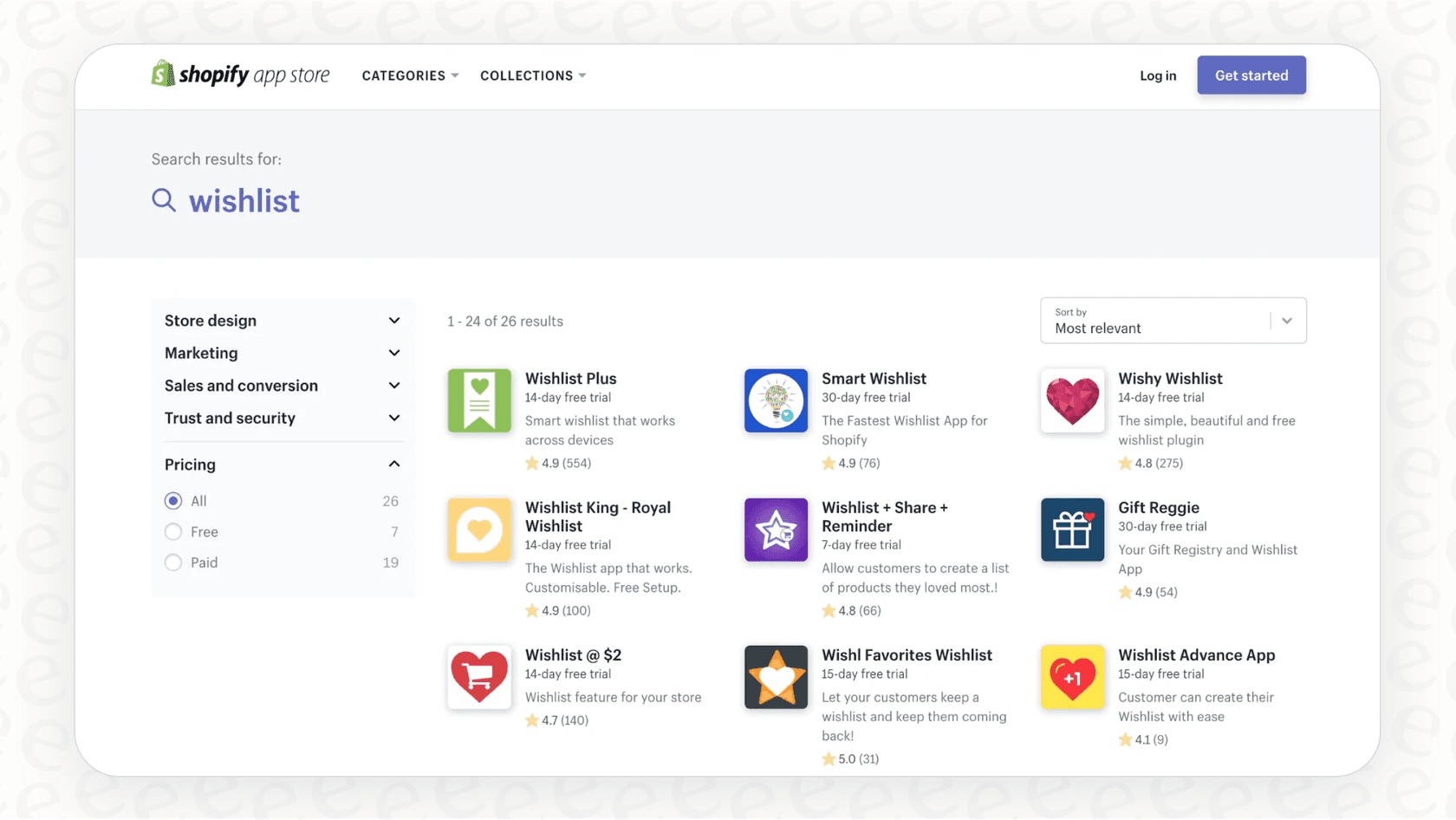 The Shopify App Store, a common place to find single-purpose apps for a Shopify AI integration.