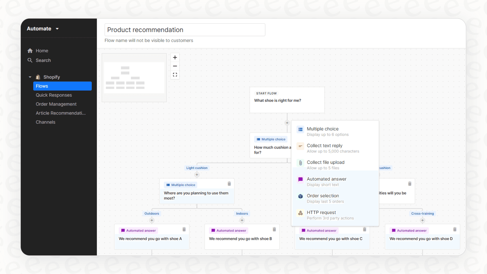 A look at the Gorgias Flows interface, a key component of the Gorgias chatbot to check delivery status and delay thresholds.