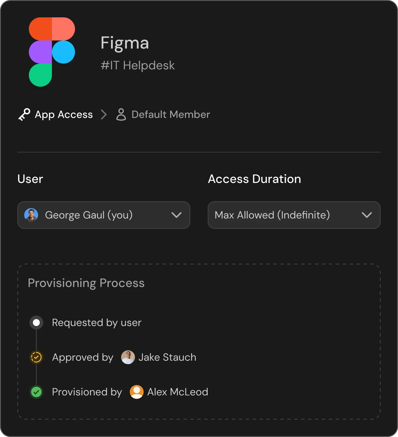 Serval's access request UI, taken from serval.com/manage-access