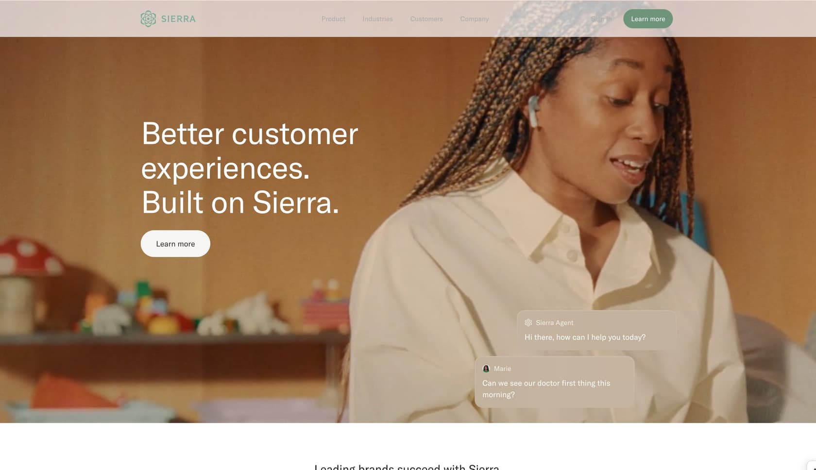 Sierra platform's brand voice customization screen.