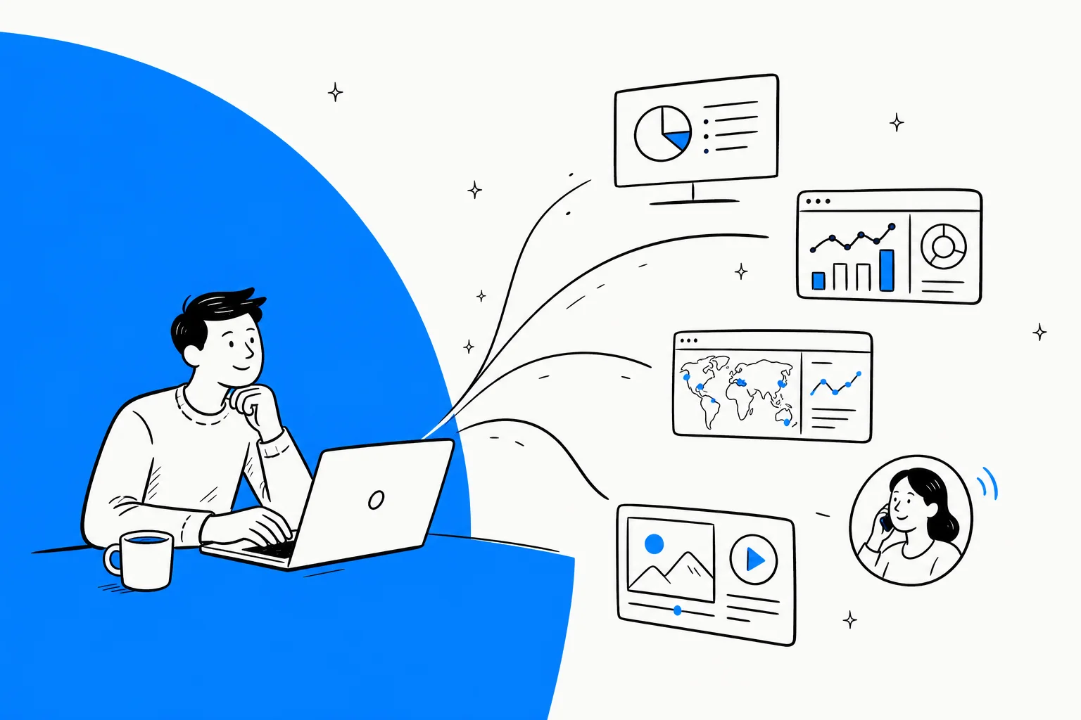 Illustrated banner for an explainer on Genspark AI, the all-in-one AI super agent workspace