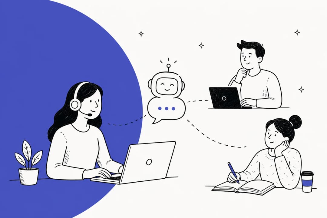 Illustrated hero banner for a guide on automating education customer support