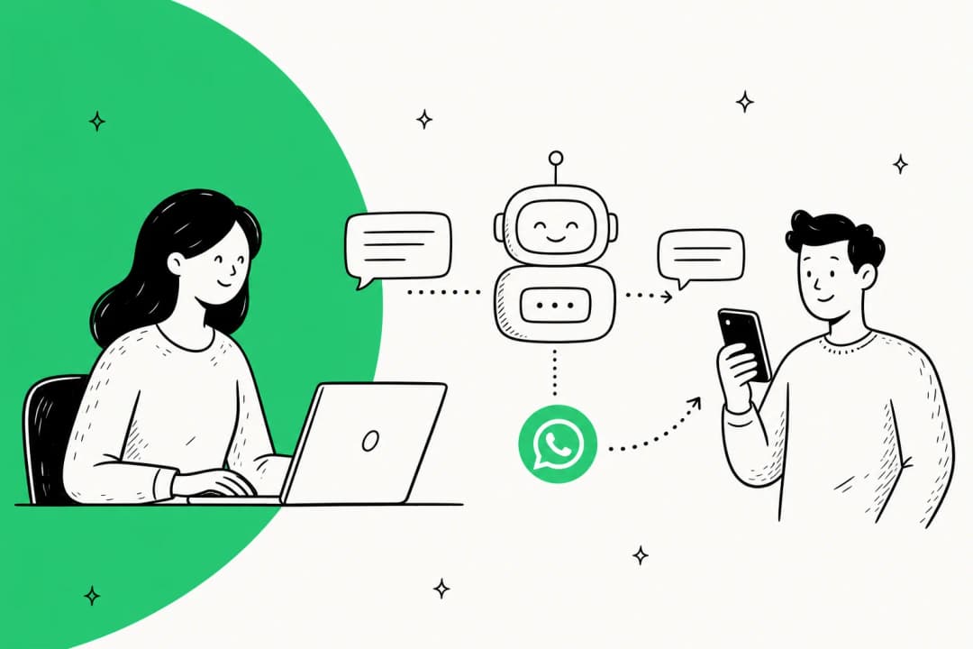 Illustrated hero banner for a guide on automating WhatsApp customer support with AI