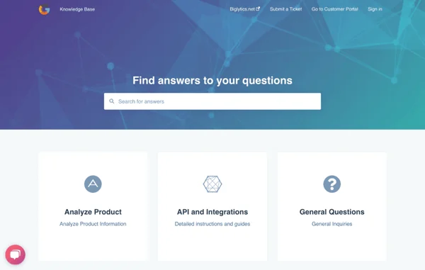 HubSpot Service Hub knowledge base help center with searchable article categories