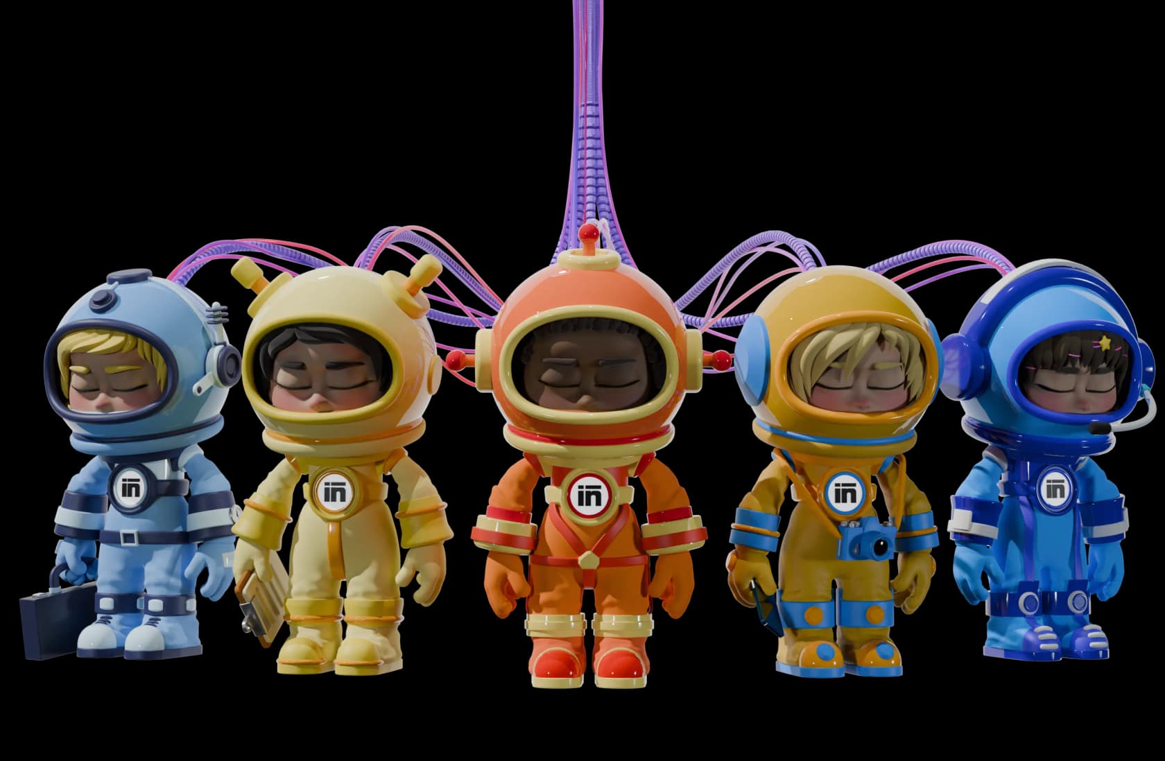 Sintra's 3D-illustrated AI employee characters, as taken from Sintra