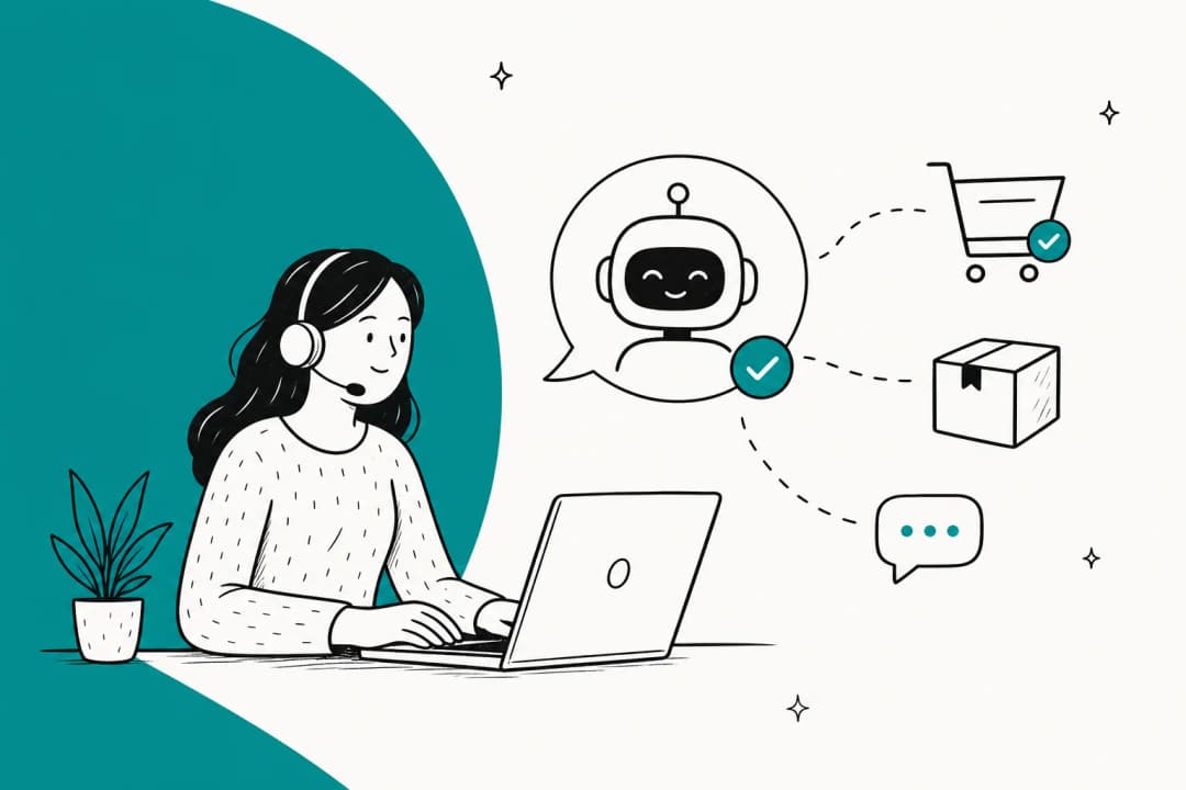 Illustrated hero banner for a guide on automating ecommerce customer support