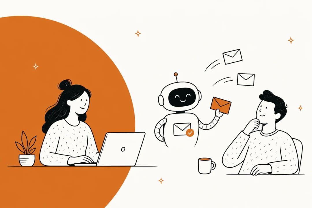 Illustrated banner for a guide to the best AI tools for email support in 2026