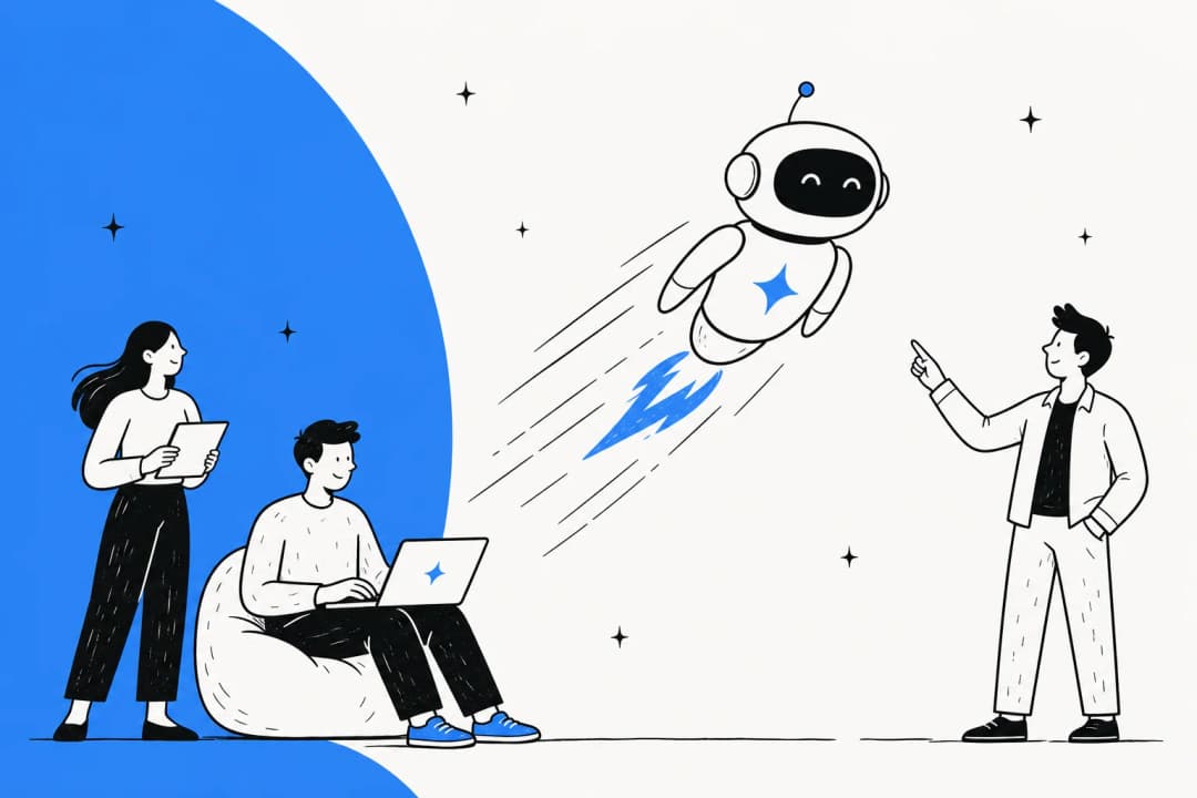 Gemini 3.6 Flash hero banner on a Google-blue background