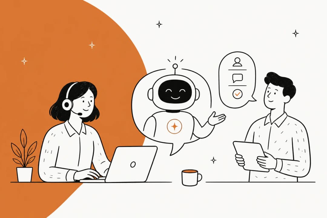 Illustrated hero banner for a 2026 roundup of AI customer service solutions