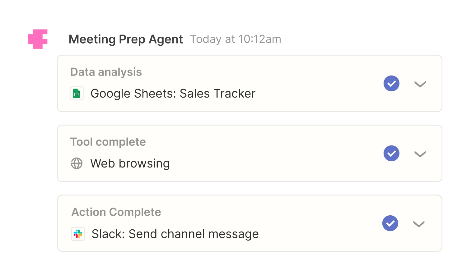 Zapier Agents interface showing an AI agent connected to live data sources, as taken from Zapier