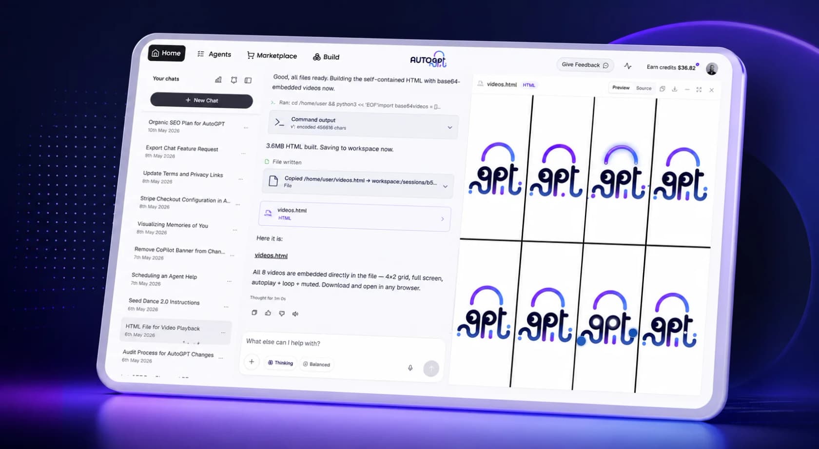 AutoGPT's AutoPilot, the chat-driven interface that turns a plain-English brief into a working agent