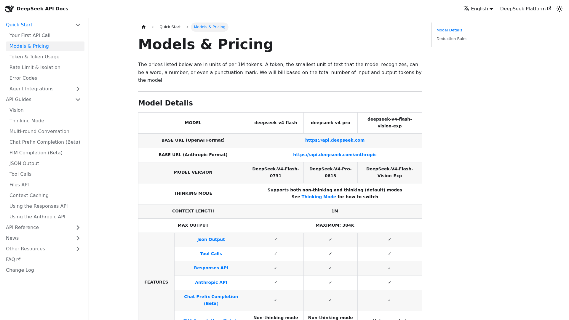 DeepSeek's models and pricing page showing the peak/off-peak rate structure, as taken from DeepSeek