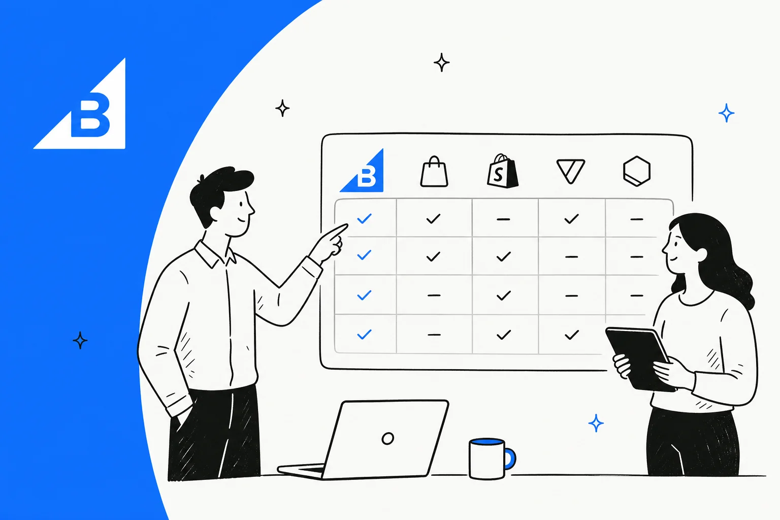Illustrated banner for a guide comparing the best BigCommerce alternatives in 2026
