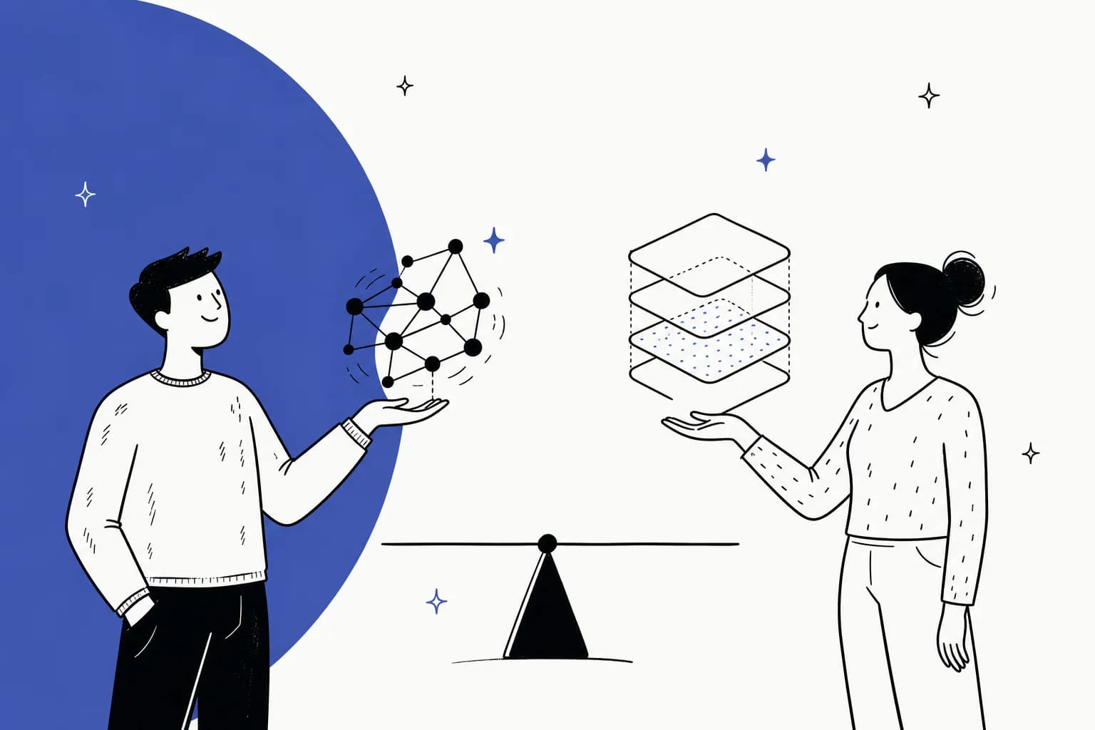 GPT-5.6 versus Gemini 3 comparison hero illustration, two AI model families balanced against each other