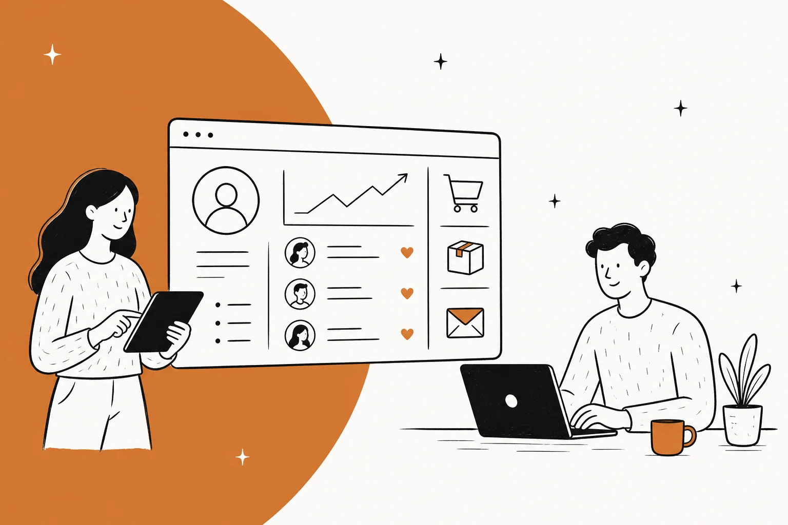 Illustration for a guide to the best ecommerce CRM software in 2026