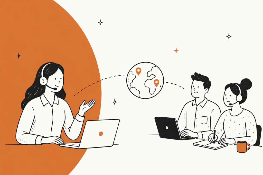 Illustrated hero banner for a guide on call center outsourcing pros and cons