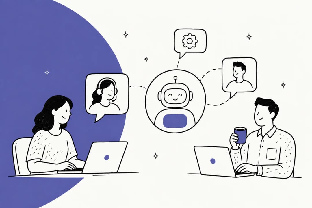 Illustrated hero banner for a guide on automating Microsoft Teams support