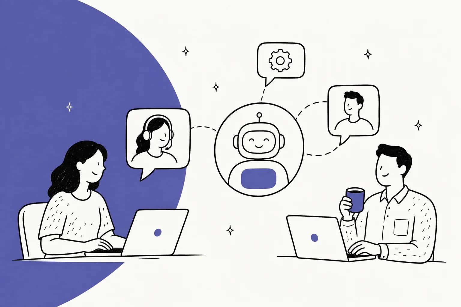 Illustrated hero banner for a guide on automating Microsoft Teams support