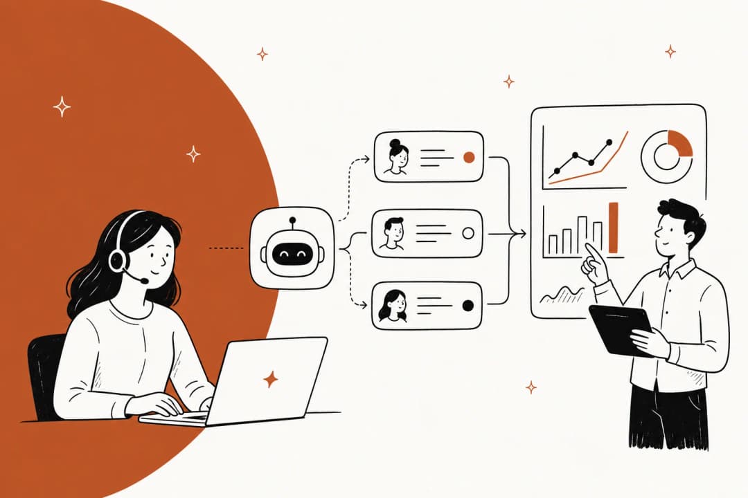 Illustrated hero banner for a guide on AI driven customer service operations