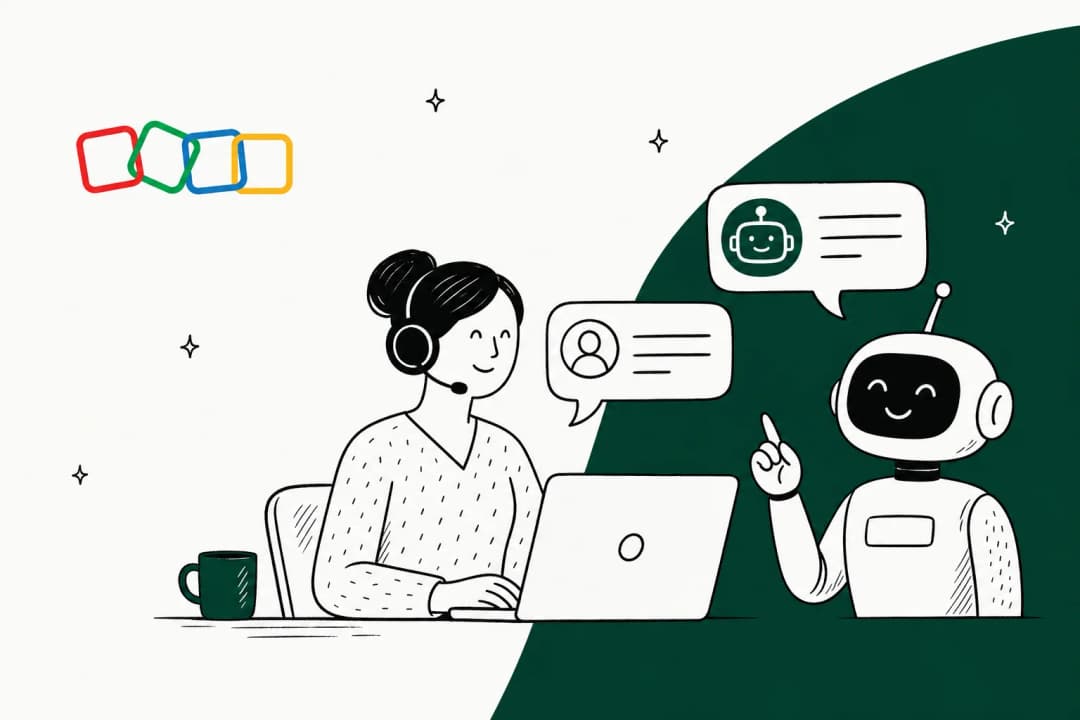 A Zoho Desk support agent and an AI chatbot answering customers side by side