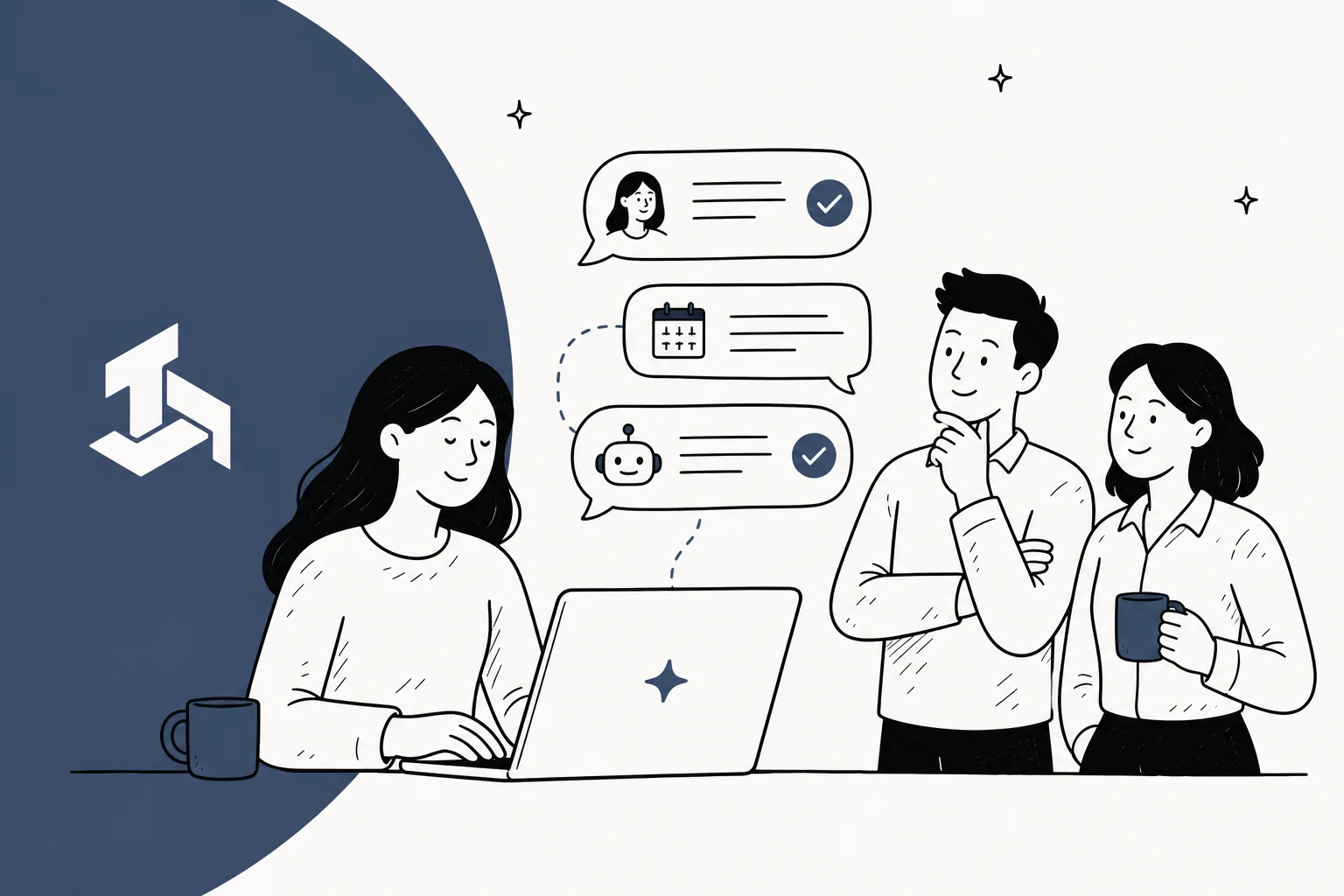 Illustrated hero banner for a hands-on review of Teammates.ai and its Raya support agent