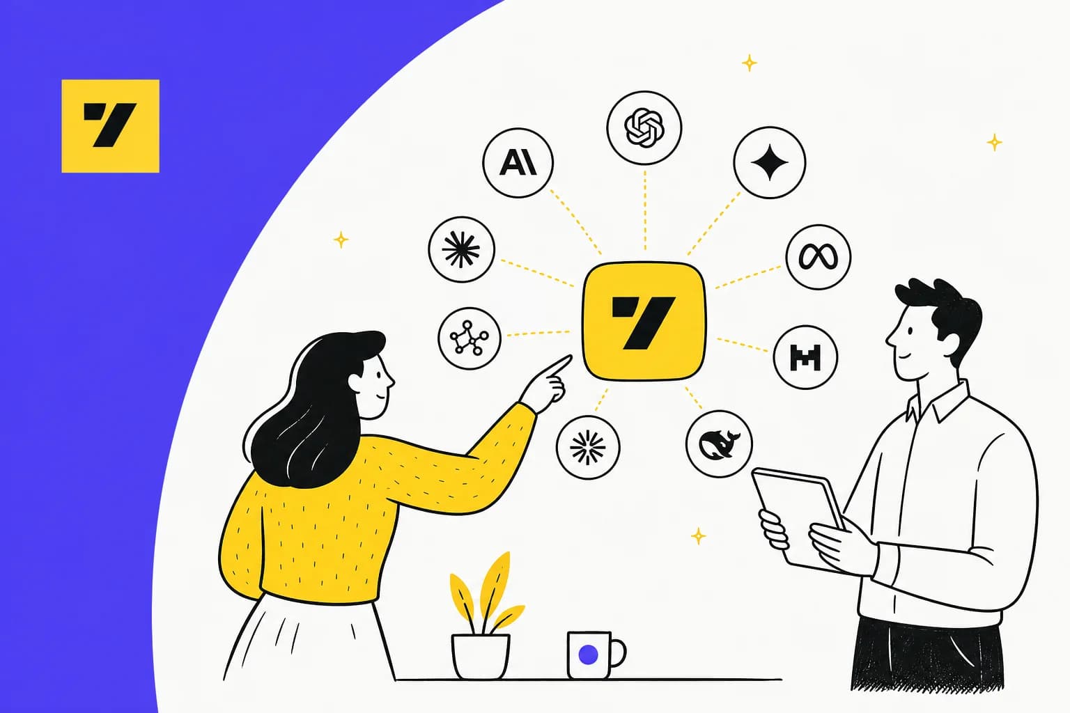 Illustrated hero banner for a roundup of the best Yellow.ai alternatives in 2026
