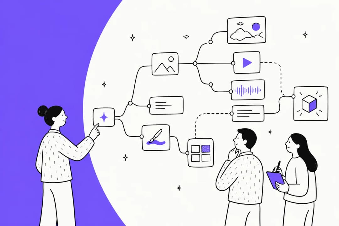 Illustrated hero banner for a guide to Flowith, the AI agent creative workspace built on an infinite node canvas