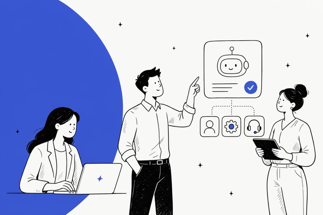 Illustration of AI agents for enterprise employee support, representing the best Moveworks alternatives in 2026