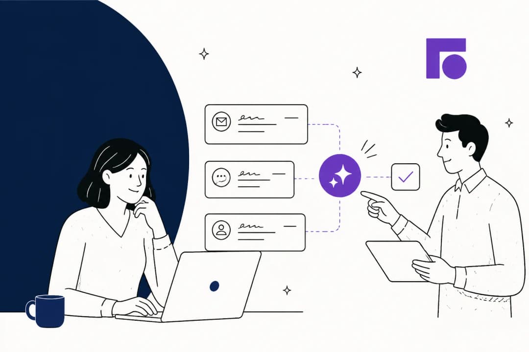Illustration of adding AI to the Front shared inbox helpdesk