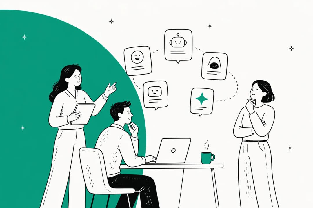Illustrated hero banner for a roundup of the best ChatGPT for Work alternatives