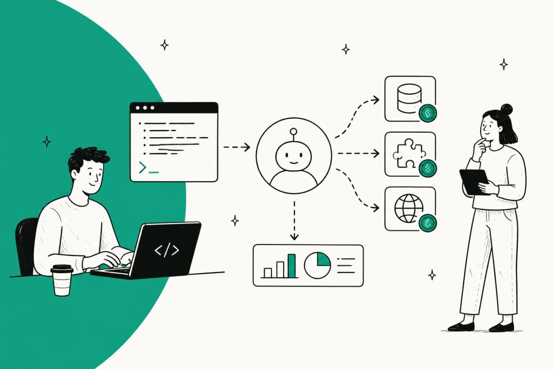 Illustration of the OpenAI Agents API pricing model with API tokens and tool costs