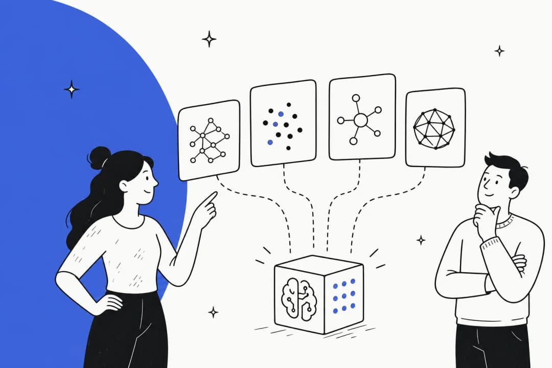 Editorial illustration representing a comparison of AI models as alternatives to Inkling