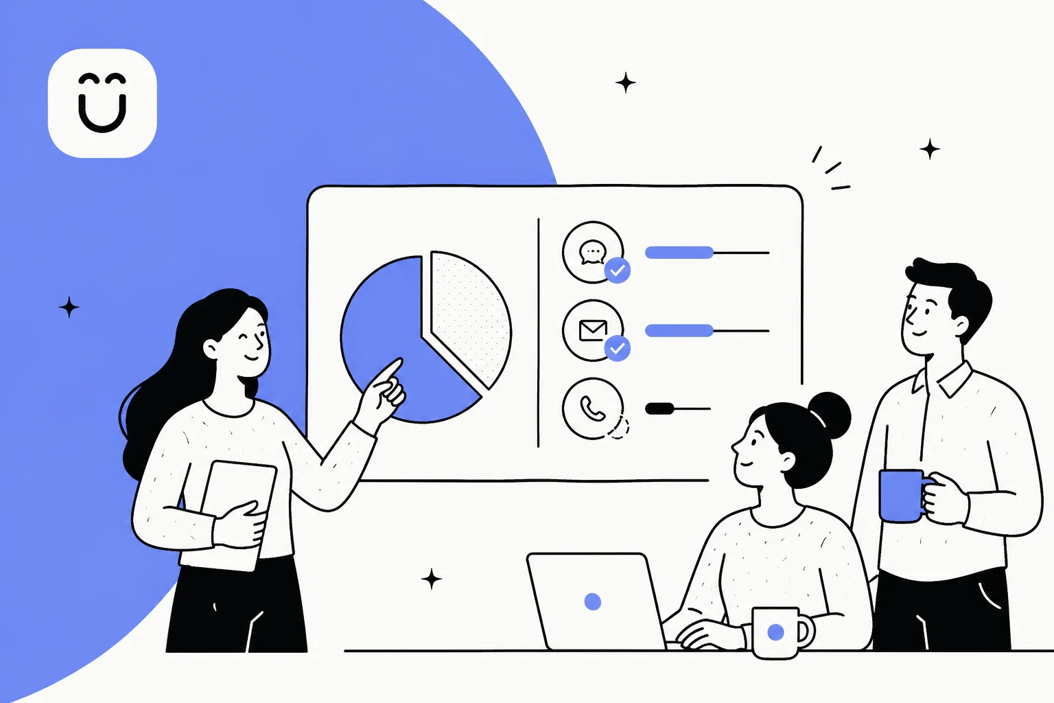 Illustration of Kustomer AI deflection routing a customer chat to an automated answer