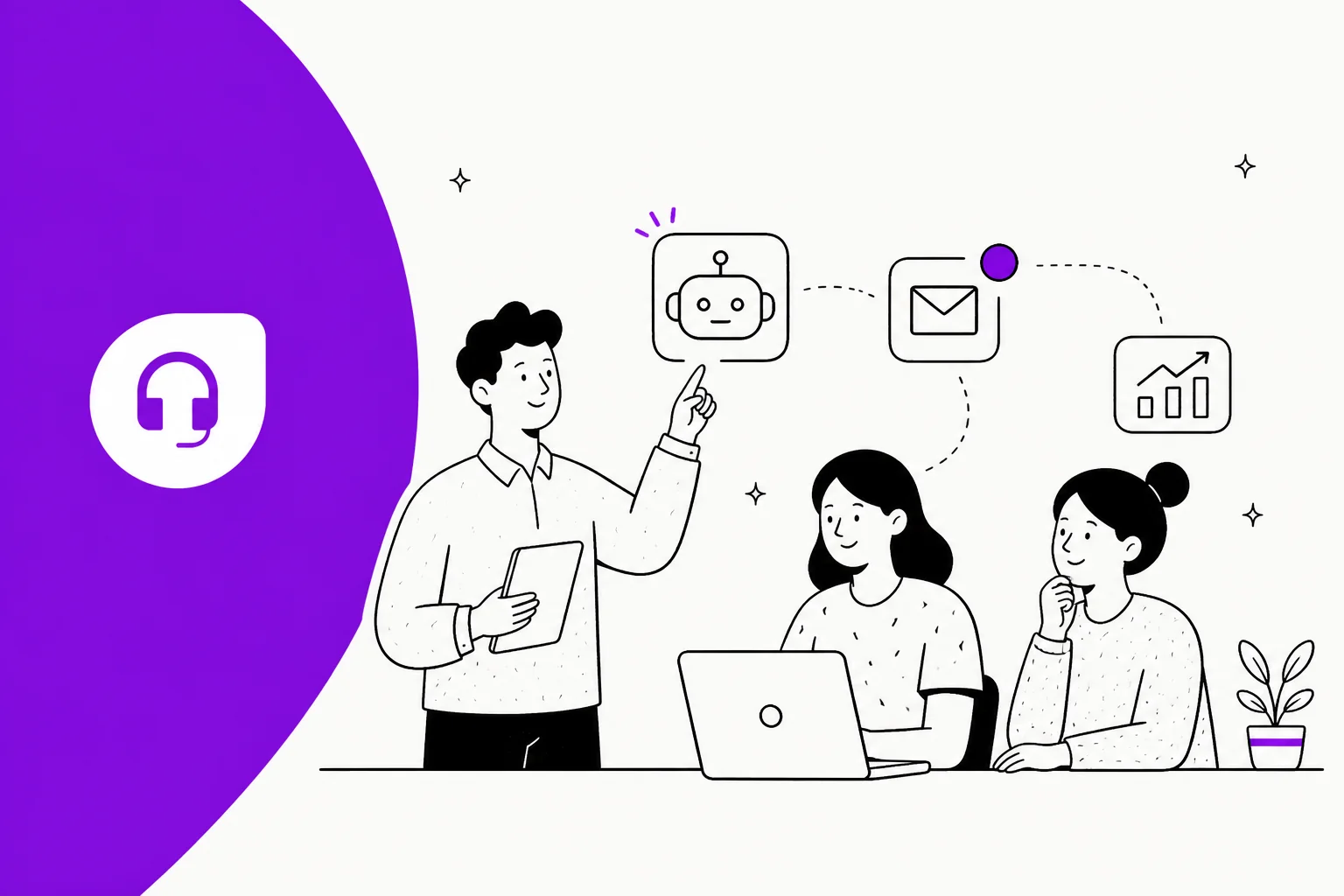 Illustration of free AI alternatives to Freshdesk Freddy AI