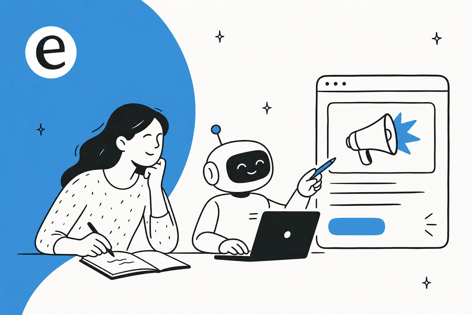 Illustration for a post on whether AI can write ad copy that converts