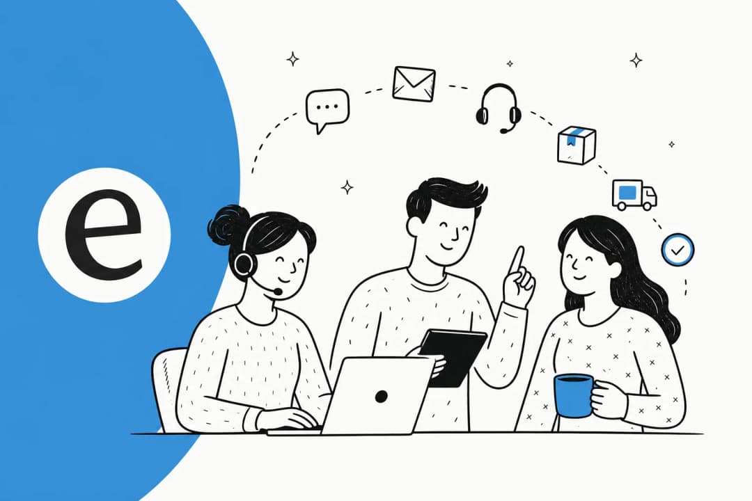 AI customer service for logistics - automated ticket handling illustration
