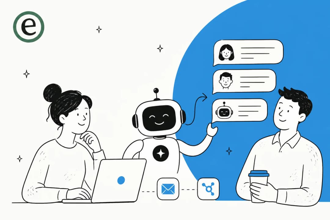 Illustration comparing human live chat with AI-first customer support