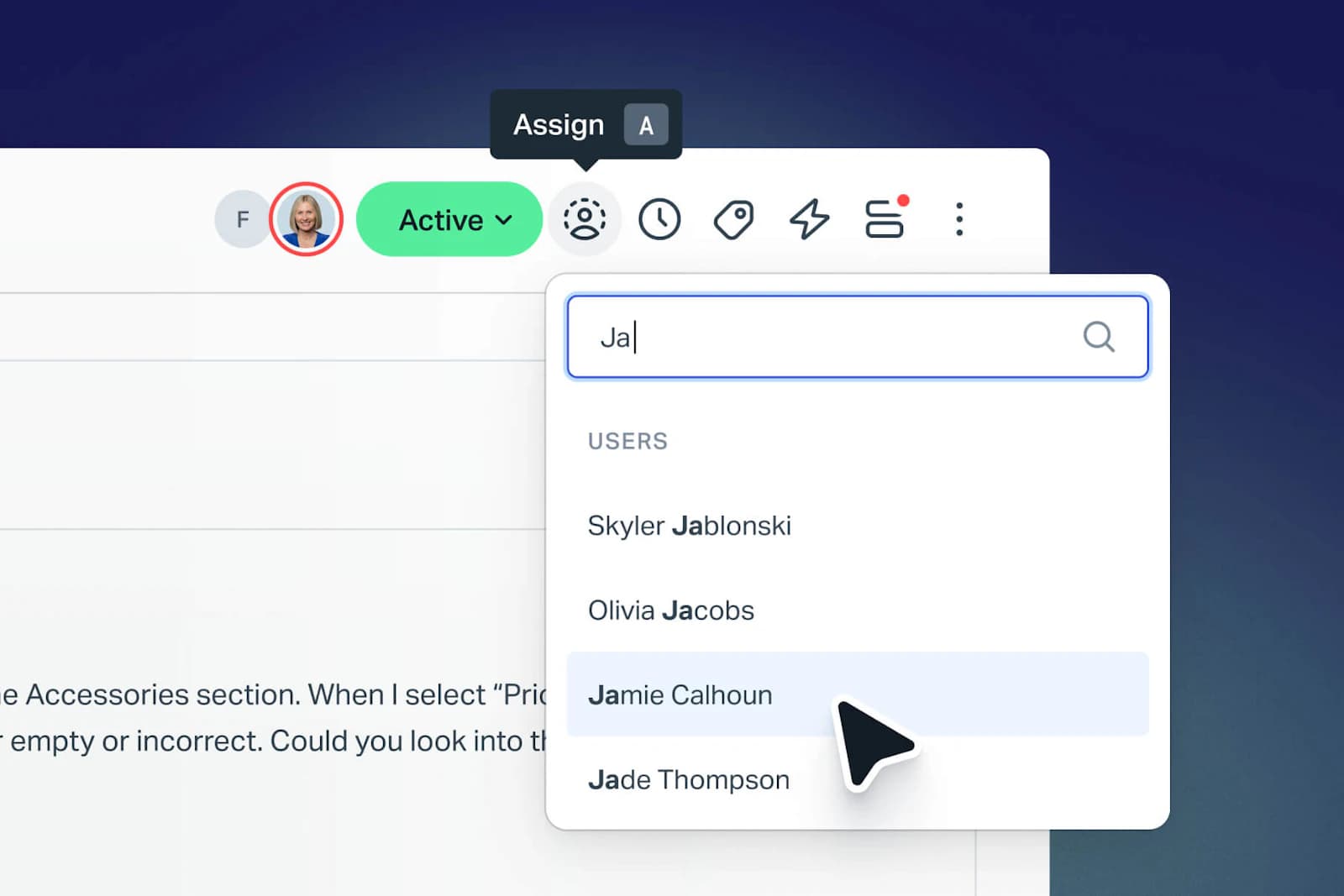 Help Scout inbox showing a conversation and an Assign panel listing teammates, as taken from Help Scout