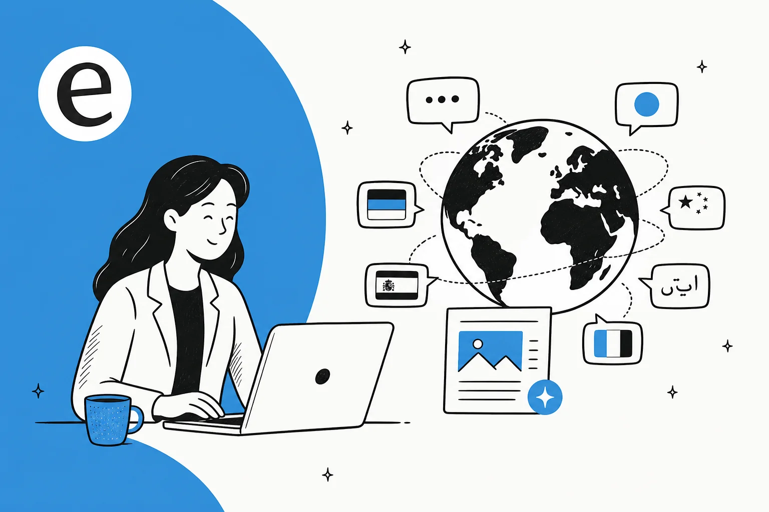 One blog post being localized into multiple languages for global search
