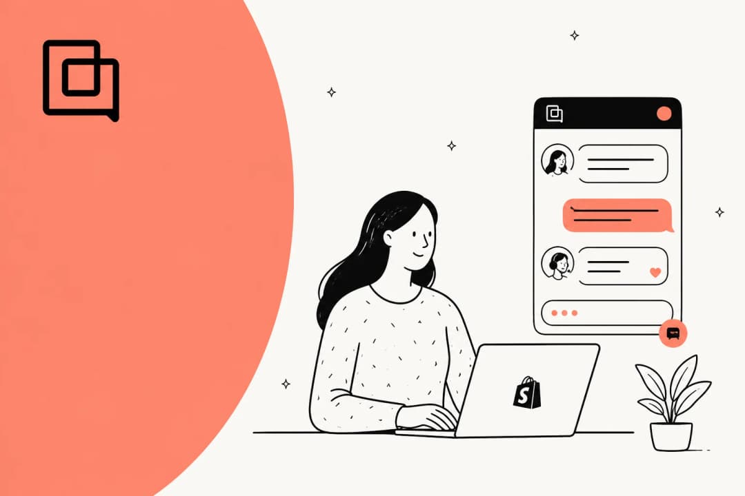 Illustration of the Gorgias web widget for Shopify live chat and AI support