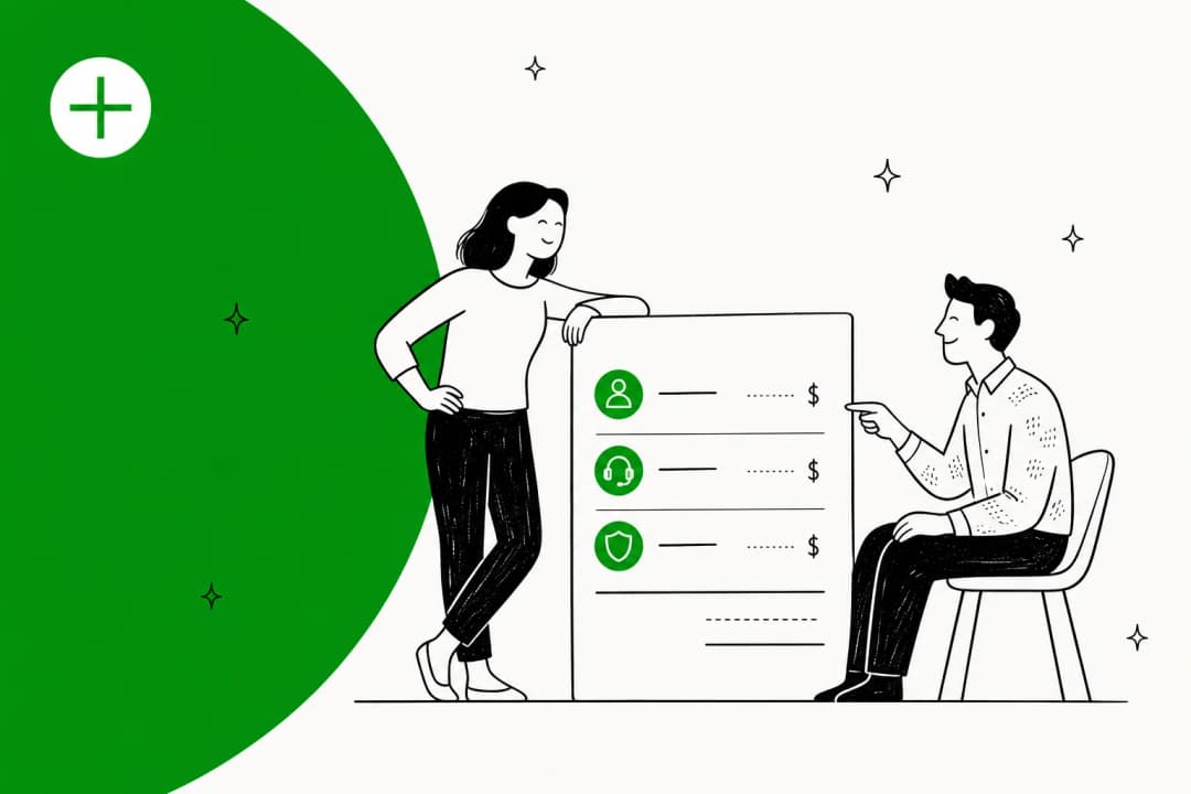 Gladly pricing breakdown illustration in Gladly green