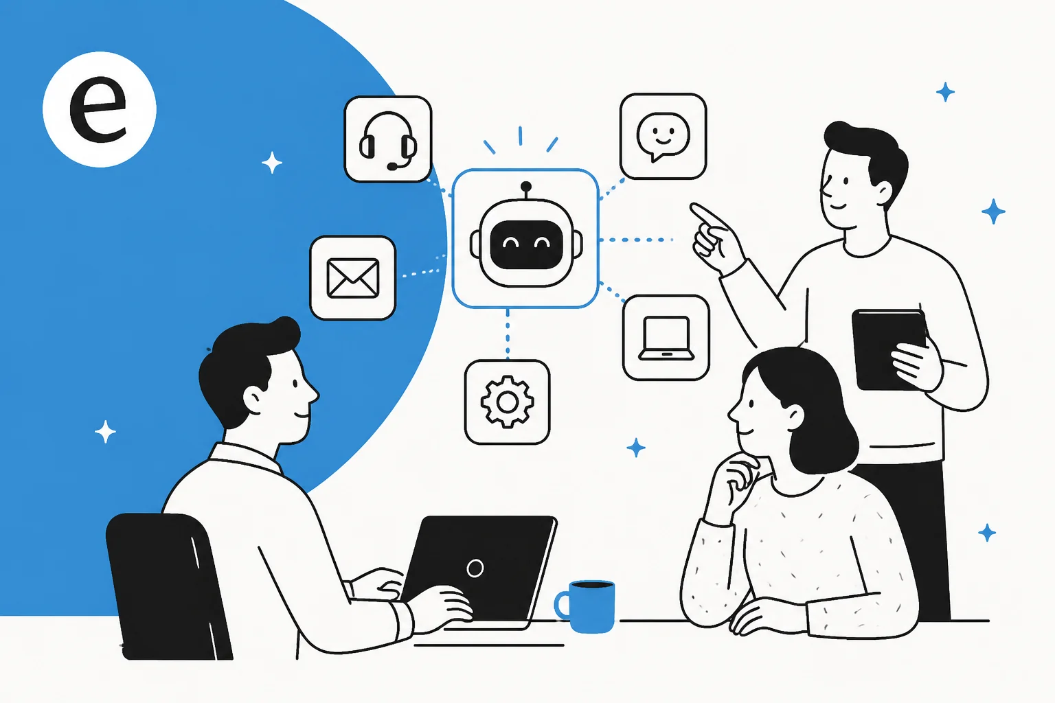 Illustrated banner for a 2026 roundup of the best AI tools for IT support